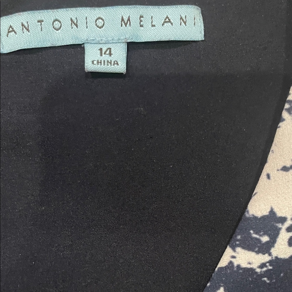 ANTONIO MELANI Navy Floral Dress with Mesh Panels - Picture 4 of 6
